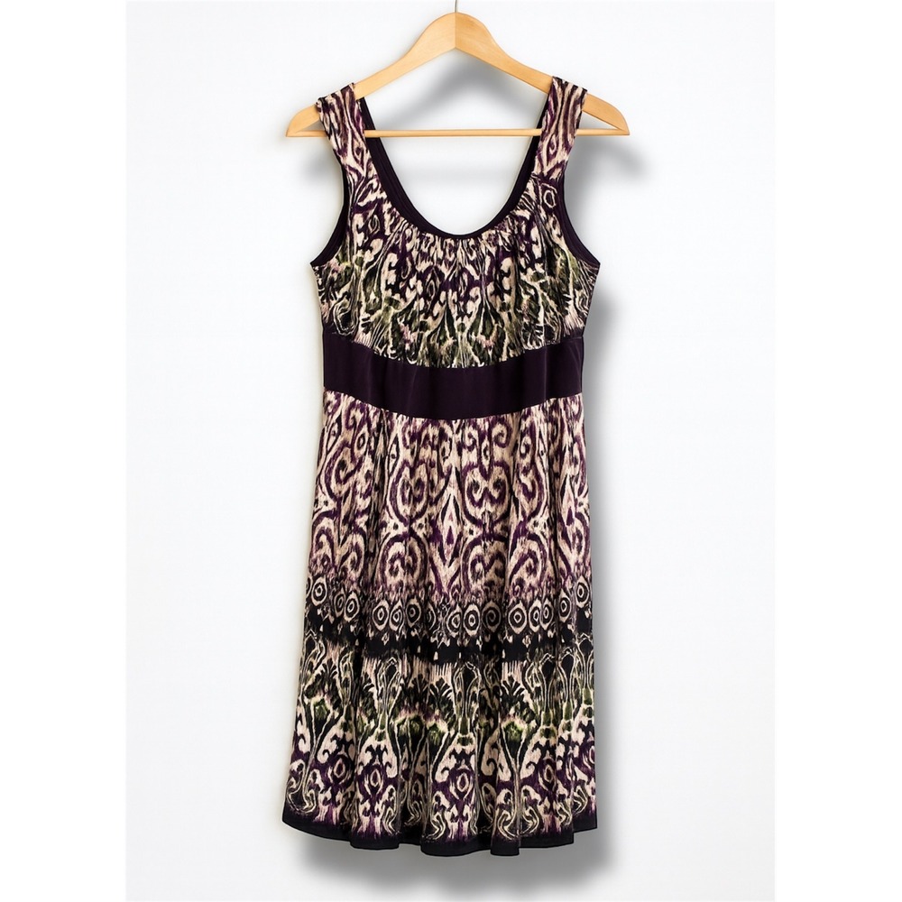 R&M Richards Womens Black Purple Size 18 Sleeveless Empire Waist Cocktail Dress